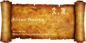 Köles Mónika névjegykártya